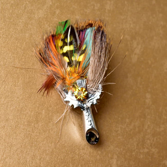 リアルフェザー・ヴィンテージ・ケルトブローチ 　羽毛　from Scotland　+*北欧アンティーク 3枚目の画像
