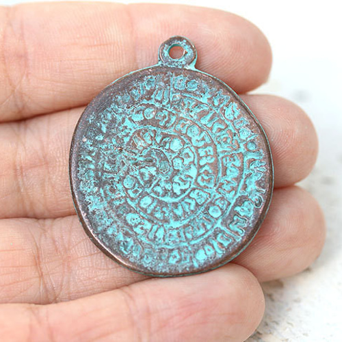 古代ギリシャ 両面フェストス·ディスク オーバル ペンダントトップ