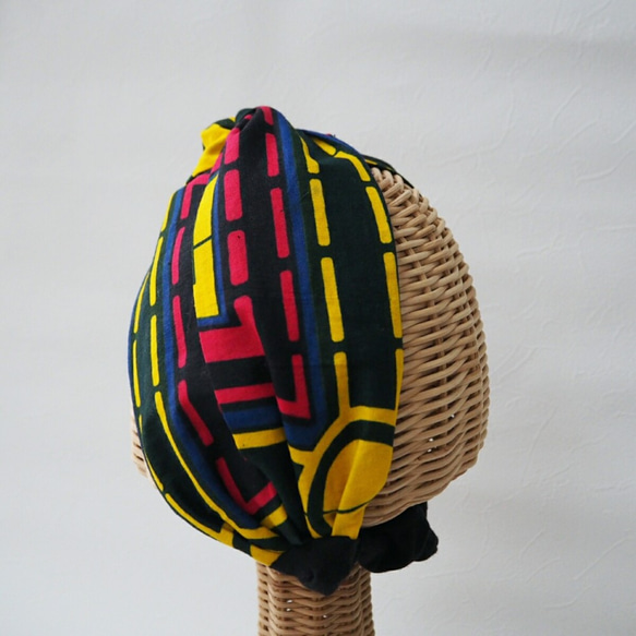 Hair Turban (Knot) ☆ Africa Black Geometry 第3張的照片