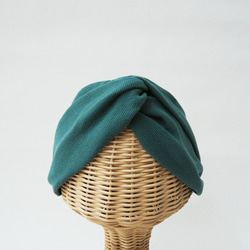 頭巾（結）☆羅紋針織綠色 第2張的照片