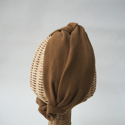 頭巾(領帶)☆羅紋針織肉桂色 第4張的照片