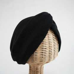 髮帶（繫結）☆ 羅紋針織黑色 第2張的照片