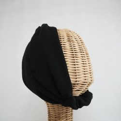 髮帶（繫結）☆ 羅紋針織黑色 第4張的照片