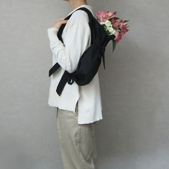 花包☆棉麻黑色 第1張的照片