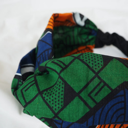 毛頭巾 (結) ☆ 非洲綠色 x 橙色 第5張的照片