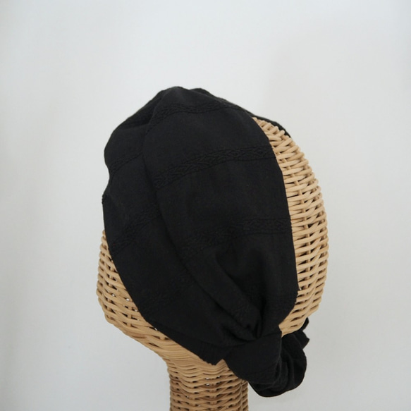 髮帶（紮帶）☆多臂條紋黑色 第4張的照片