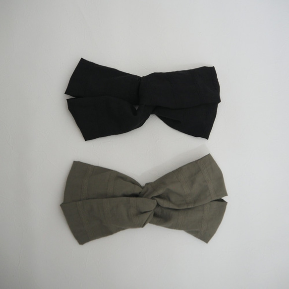 髮帶（紮帶）☆多臂條紋黑色 第5張的照片