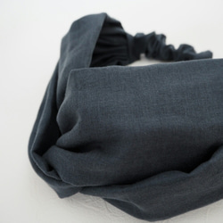 毛頭巾（結）☆雙層紗布灰藍色 第2張的照片