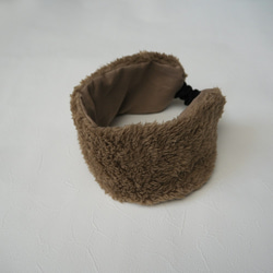 Warm Fur Hair Turban ☆ Micro Fur Brown 第3張的照片