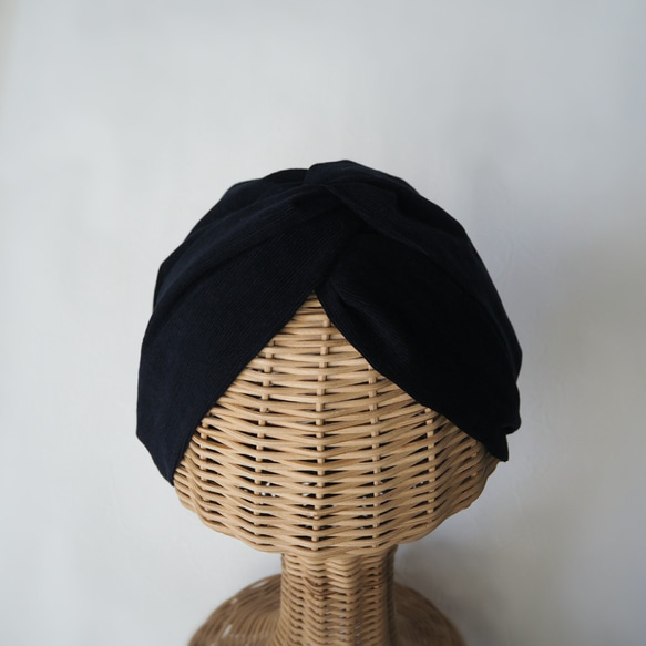 Hair Turban (Knot) ☆ Corduroy Navy 第1張的照片