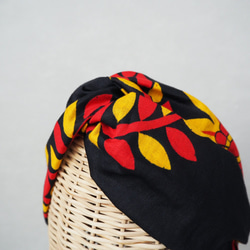 頭巾☆非洲黑x紅x黃 第3張的照片