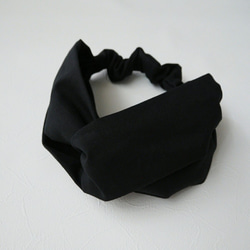 髮帶（扎）☆棉麻黑色 第4張的照片