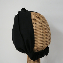 髮帶（扎）☆棉麻黑色 第3張的照片