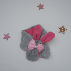 Mokomoko 消聲器 ☆ 兔子 (灰色 x 粉色) 兒童 第1張的照片