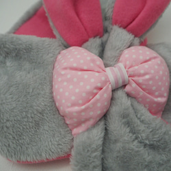 Mokomoko 消聲器 ☆ 兔子 (灰色 x 粉色) 兒童 第3張的照片