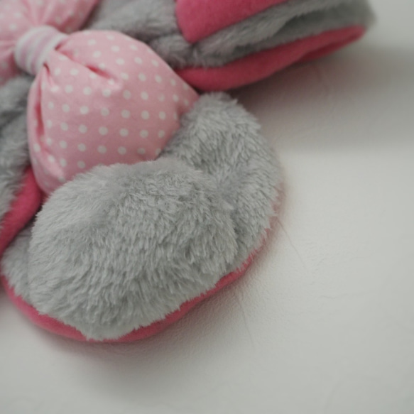 Mokomoko 消聲器 ☆ 兔子 (灰色 x 粉色) 兒童 第4張的照片