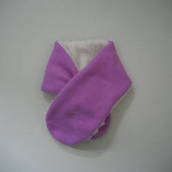 Mokomoko圍巾☆絲帶（白色×淡紫色）孩子們 第5張的照片