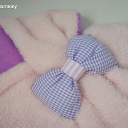Mokomoko圍巾☆蝴蝶結（粉紅x薰衣草）嬰兒 第2張的照片