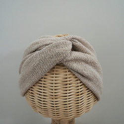頭巾（結）☆天然羅紋針織 第3張的照片