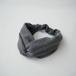 頭巾（扎）☆ 軟針織深灰色 第3張的照片