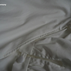 立領褶襉連衣裙☆白色（120-130） 第6張的照片