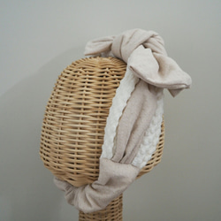 2way頭巾（結）☆poco poco針織×自然米色 第7張的照片