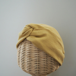 頭巾（結）☆棉針織黃色 第2張的照片