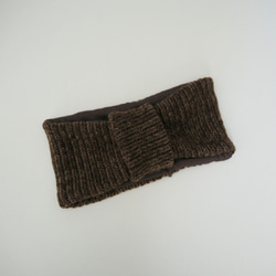 頭巾（毛圈）☆粗針織棕色 第3張的照片