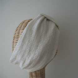 頭髮頭巾（環）☆天然米色 第5張的照片