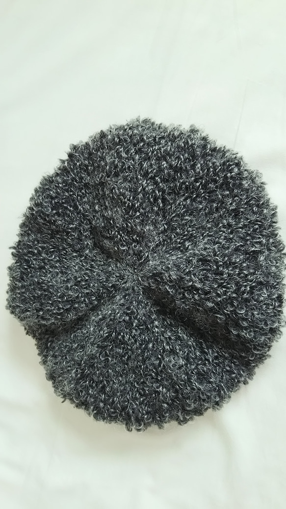 プードルモヘアのベレー帽  P0153 4枚目の画像