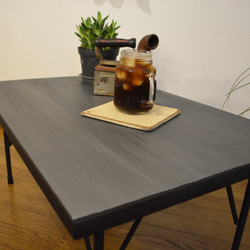 【配送料無料】IRON_Table_01 アンティークアイアン塗装テーブル　リビングテーブル、センターテーブル　 2枚目の画像