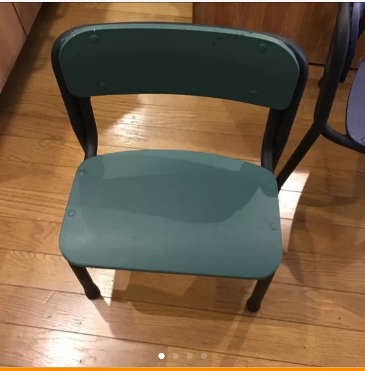 【配送料無料】Kids Chair_06グリーン 4〜6歳用 モダンアンティークリメイク子供イス 色:グリーン