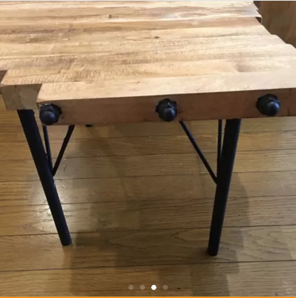 【配送料無料】WoodWave Table_01 ビンテージ風 ローテーブル 3枚目の画像