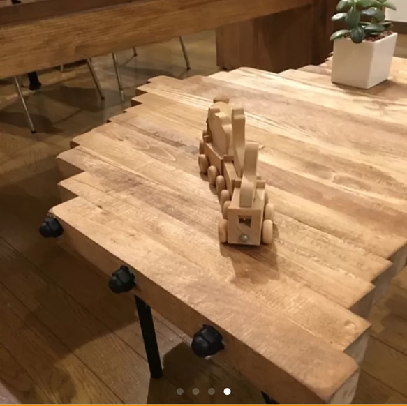 【配送料無料】WoodWave Table_01 ビンテージ風 ローテーブル 4枚目の画像