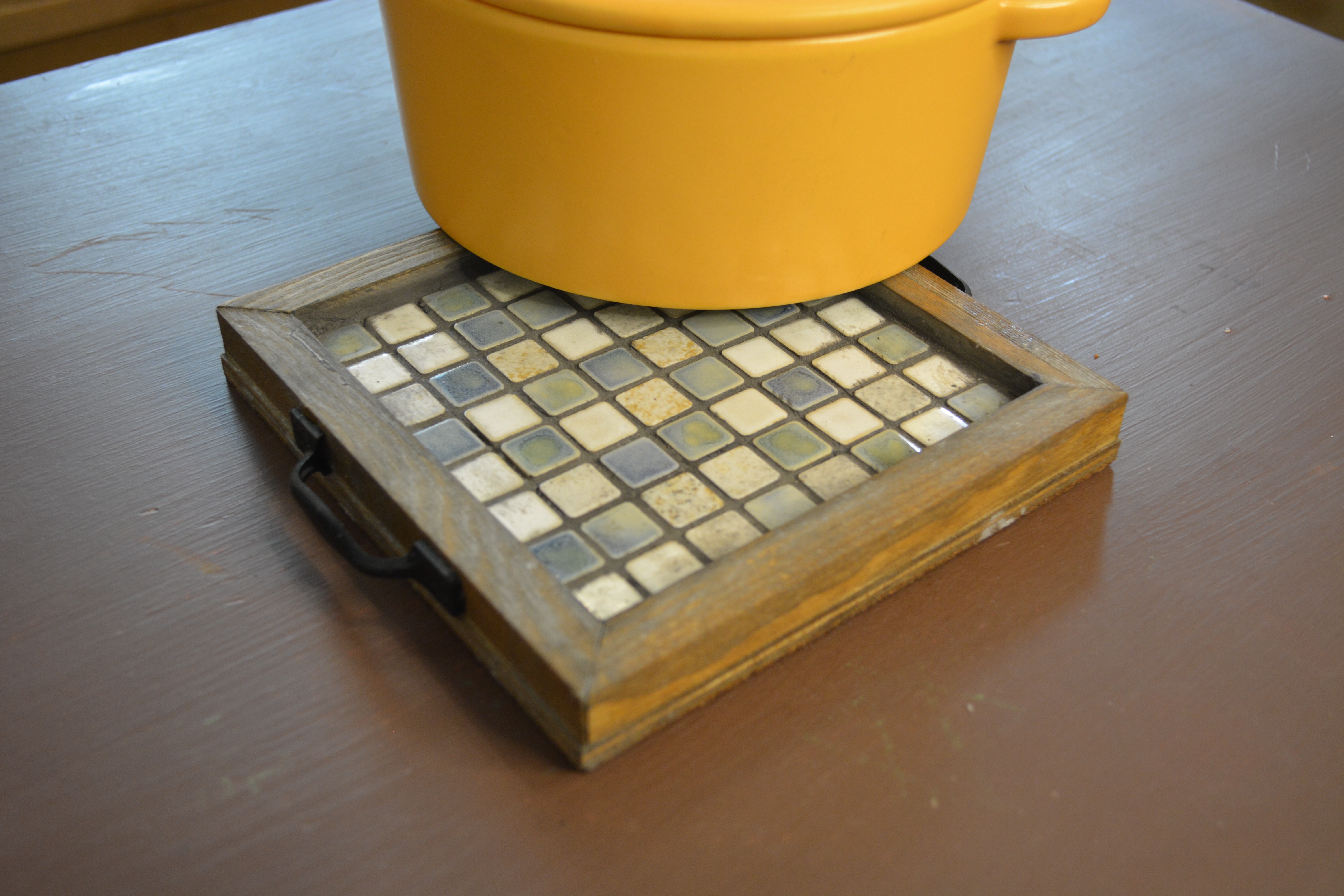 【送料無料】なべしき 小さなタイル(みずいろタイルミックス)鍋敷き