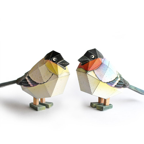 ペーパークラフト ココ＆キシル（ウソ鳥のペア） キット
