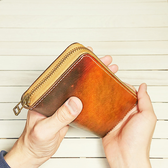 ☆オーダーメイド☆世界でたった１つの手染めの革財布☆ 