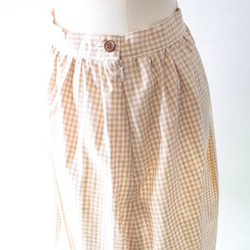 ギンガムチェックのコットンギャザースカート 3枚目の画像
