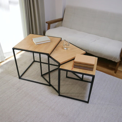 Square stacking table（サイドテーブル/テレワーク/机/アイアン/ローテーブル/カフェテーブル） 4枚目の画像