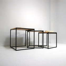 Square stacking table（サイドテーブル/テレワーク/机/アイアン/ローテーブル/カフェテーブル） 3枚目の画像