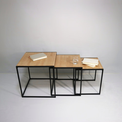Square stacking table（サイドテーブル/テレワーク/机/アイアン/ローテーブル/カフェテーブル） 6枚目の画像