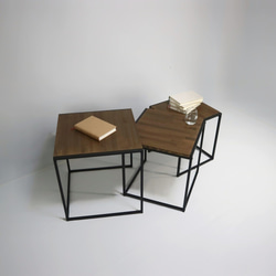 Square stacking table（サイドテーブル/テレワーク/机/アイアン/ローテーブル/カフェテーブル） 1枚目の画像