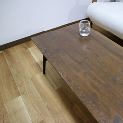 Natural wood iron table"wulnut"(テーブル/ローテーブル/机/テレワーク/アイアン） 6枚目の画像