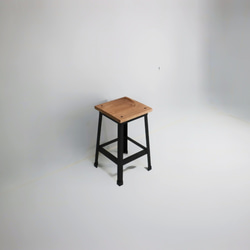 IRON stool”teak”（スツール/椅子/アイアン/チェア/鉄脚） 4枚目の画像