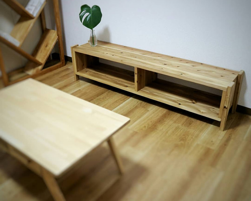 杉のシンプル・テレビボード【ハンドメイド家具】 杉のシンプル・テレビボード【ハンドメイド家具】