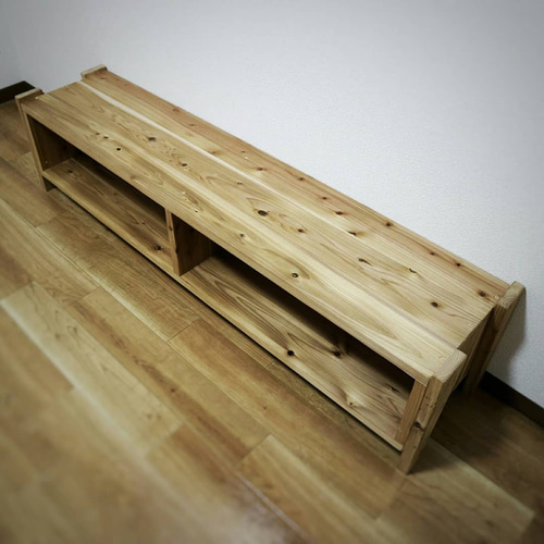 杉のシンプル・テレビボード【ハンドメイド家具】 杉のシンプル