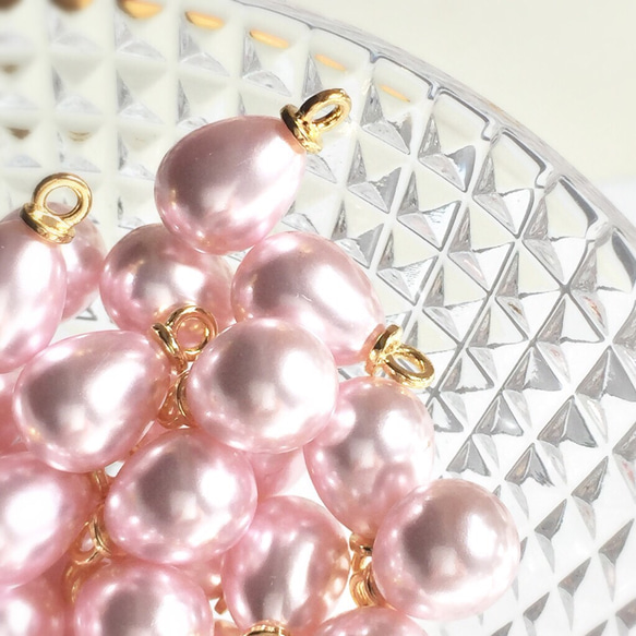 【10件8×10毫米粉色】墜珠珍珠飾品免運費 第1張的照片