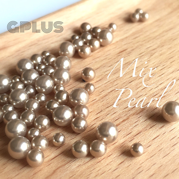 [140孔無砂米色無孔]高品質MIX珍珠部分免費送貨 第1張的照片