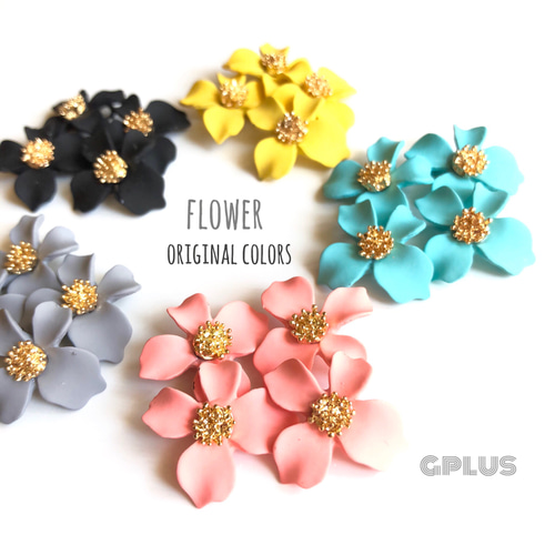 SALE!【オリジナルカラー 選べる♡4pcs カン付きフラワー②】 お花 
