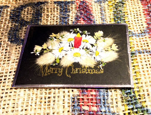 ハートのクリスマスリース 押し花額 贈り物にも♬ 3枚目の画像